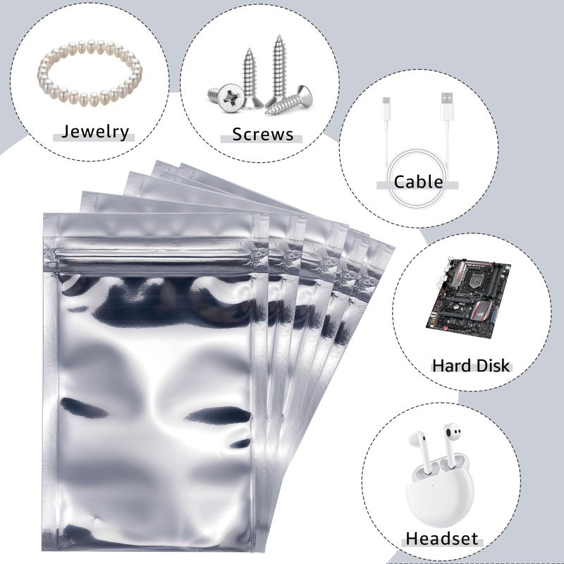Ellbest 200pcs 3.15x4.72 inch Antistatic Bags, Resealable Ziplock ESD Shielding Bag for HDD SDD Electronic Device - Image 4